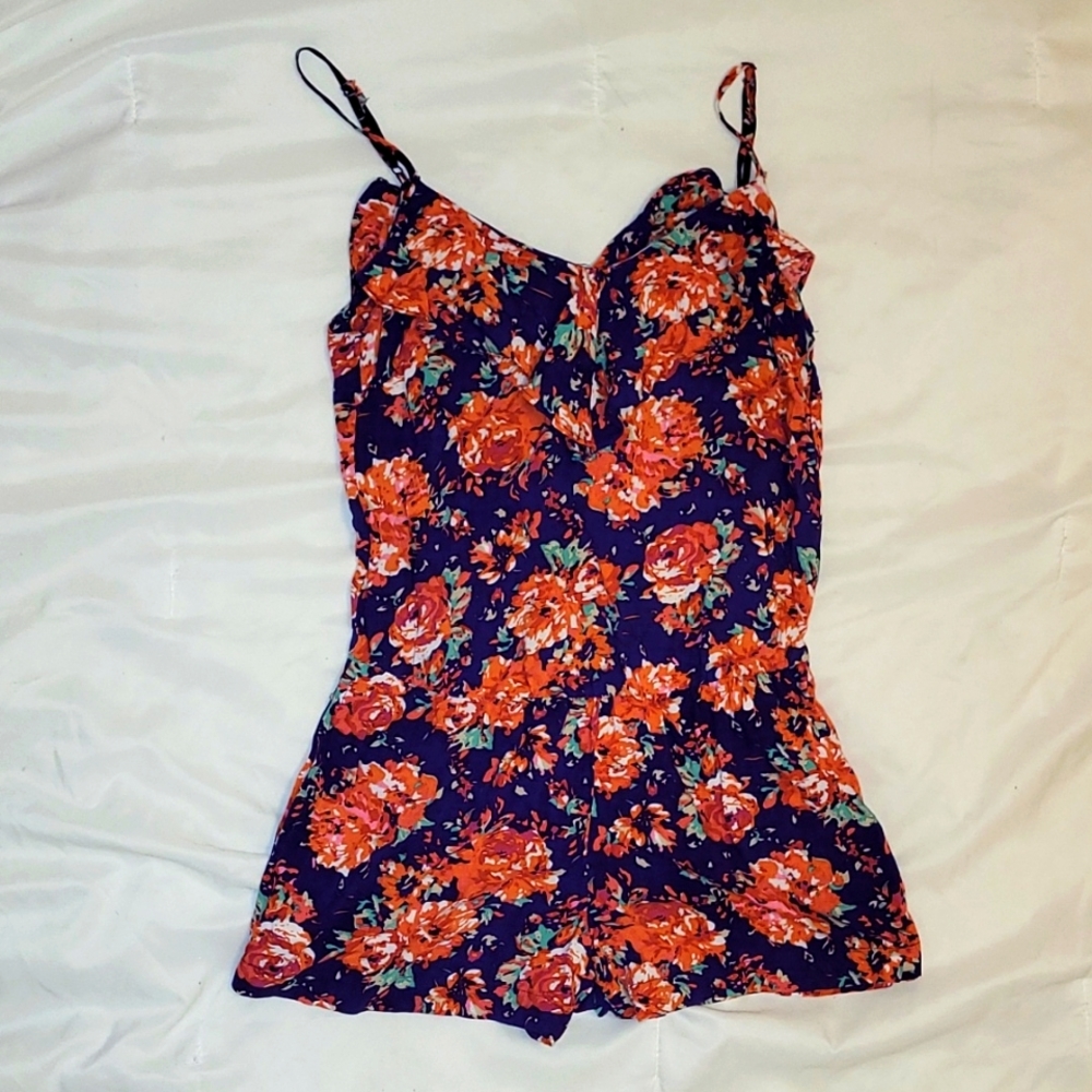 Mimi Chica Floral Romper with Ruffles